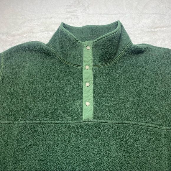 L.L. Bean Vintage Green T Snap Fleece Pullover Size Large - Picture 6 of 11